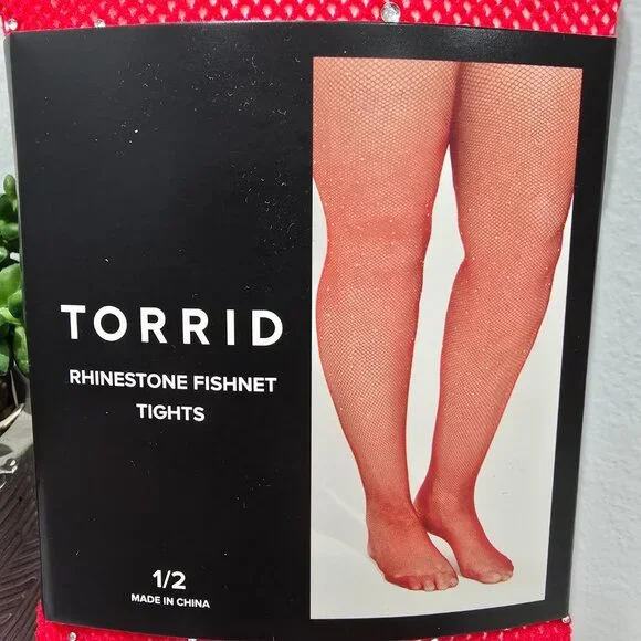 Torrid - Rhinestone Fishnet Tight in Red - Picture 4 of 8